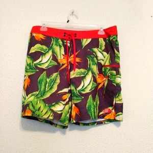 North Face Hawaiian Floral Print Swimwear sz 36 R